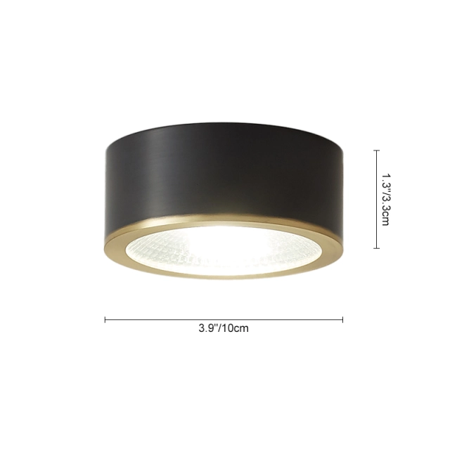 Modern Minimalist Small Black LED Flush Mount Ceiling Light in Circle Round Shape