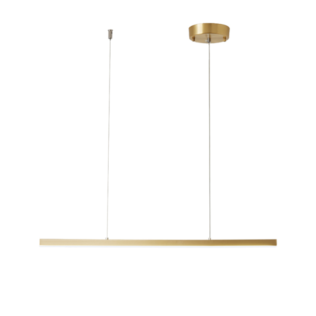 Modern LED Linear Ceiling Light in Brass Hanging Pendant for Restaurant /Kitchen