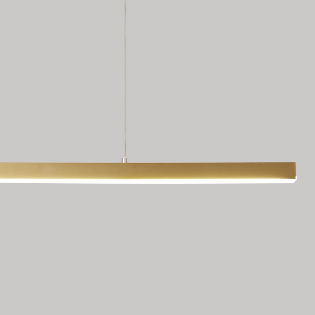 Modern LED Linear Ceiling Light in Brass Hanging Pendant for Restaurant /Kitchen