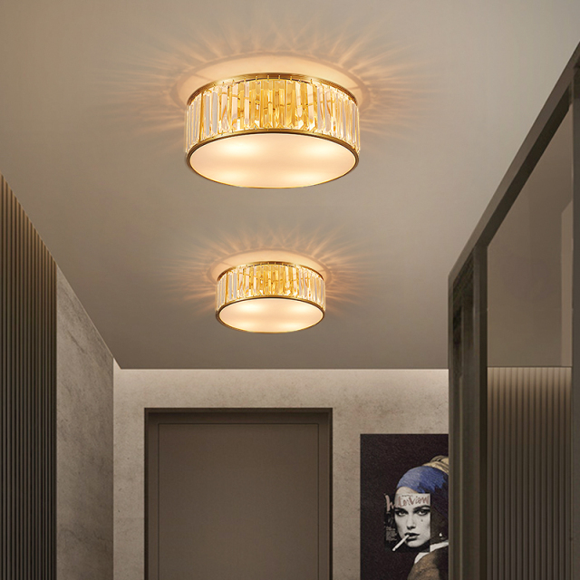 Glam Modern 5-Light LED Crystal Shade Flush Mount Ceiling Light for Living Room Hotel