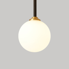 Minimalist Modern Single Brass Light Ceiling Light Glass Globe for Kitchen Hallway