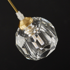 3-Light Glam Mid-century Cluster Pendant Lighting in Rectangle Canopy with Clear Crystal Shade for Kitchen Island Dining Table