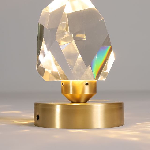 Minimalist LED Surface Semi-Flush Mount Ceiling Light with Clear Diamond Crystal Shade
