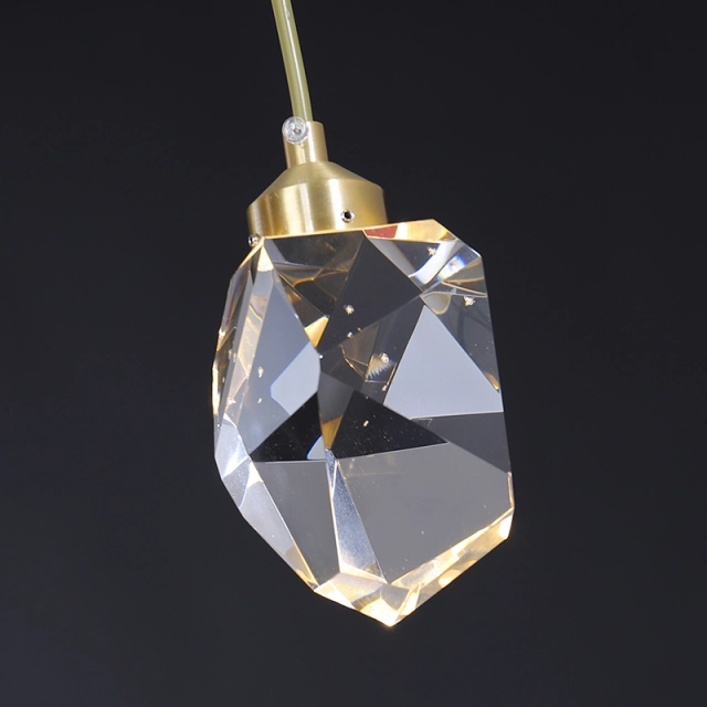 Glam 5-Light LED Rectangle Canopy Pendant Lighting Clear Glass Shade Hanging Light