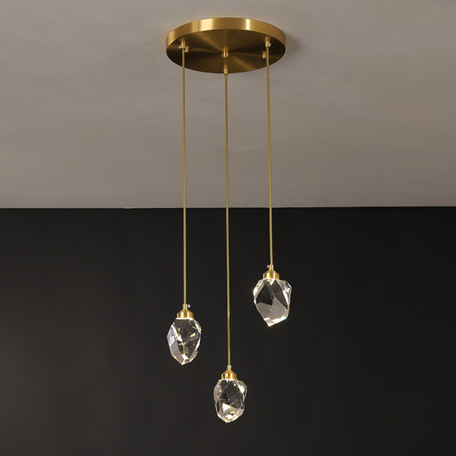 Modern 3-Light LED Dome Stairs Cluster Pendant Lighting with Clear Glass Shade