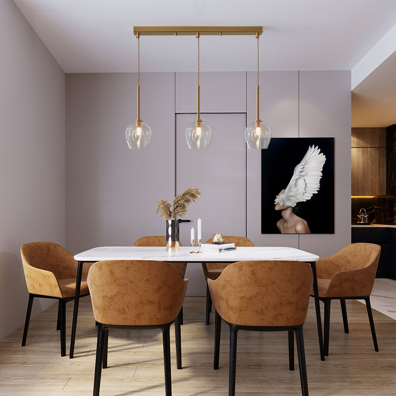 brass triple pendant light