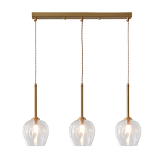 Mid-century Modern Brass 3-Light Globe Pendant Lighting for Dining Room Counter Bar