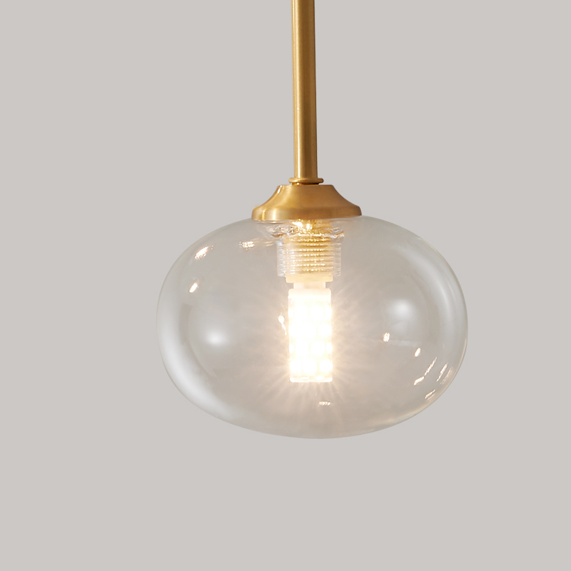 Modern Swirl Brass 6 Light Flush Mount Ceiling Light with Clear Glass Shade Up and Down