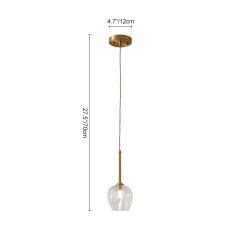 Minimalist 1 light Mini Pendant Light Geometric Clear Glass Shade Brass for Kitchen/ Restaurant