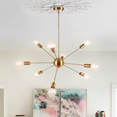 Modern Contemporary 9 Lights large Sputnik Chandelier for Living Room Bedroom