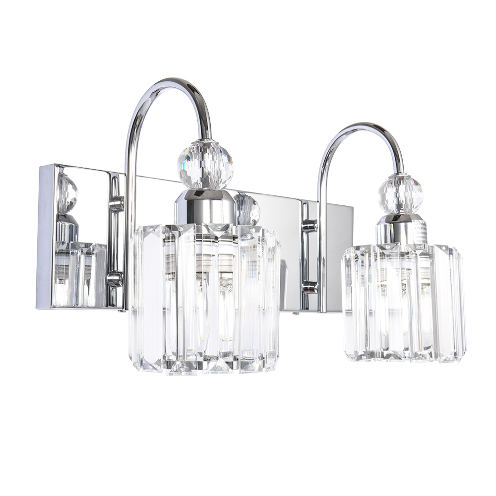 Modern Glam 13'' Wide 2 Light Crystal Wall Sconce Bathroom Vanity Light