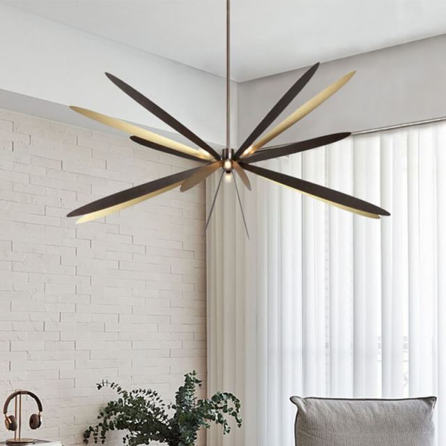 6-Light Mid-century Modern Pendant Lighting Fixture Dragonfly Wings Sputnik Chandelier for Living Room Dining Table