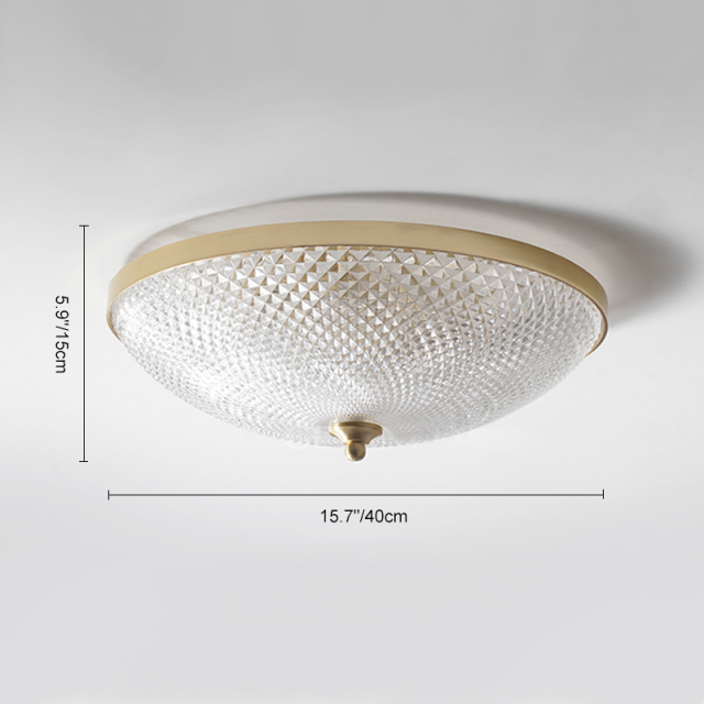 Modern Brass 3-Light Flush Mount Ceiling Light in Glass Bowl Shape