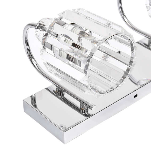 Glam 22'' Wide 3 Light Crystal Wall Sconce Modern Vanity Light for Bathroom Bedroom in Chrome/ Black+Brass Finish