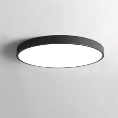 Modern Integrated LED Flush Mount Low Ceiling Light Fixture in Black/White for Bedroom Living Room