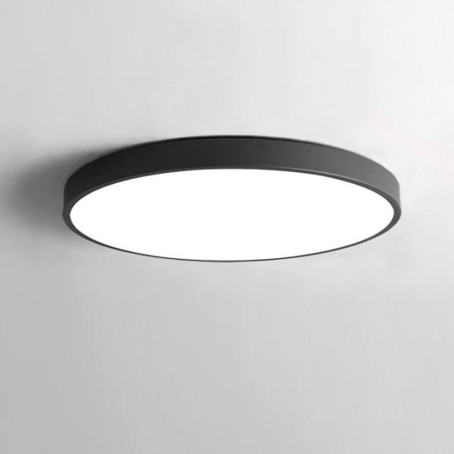 Modern LED Lighting Ultra-thin Round Flush Mount Ceiling Lights in Black/White for Kid's Room Bedroom Entryway Living Room, Multiple Color