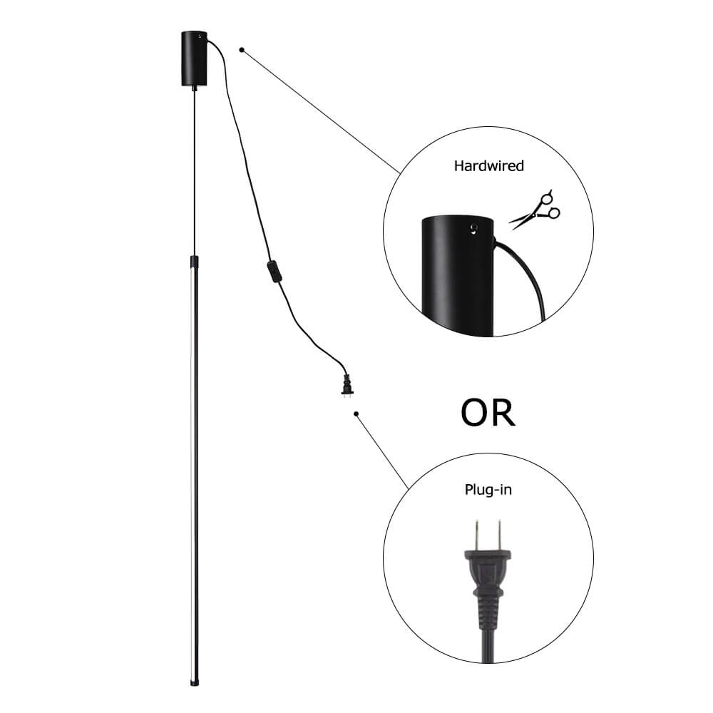 Modern Minimalist Long Strip LED Bedside Wall Sconce in Black 3000K LED Wall Lamp for Bedroom Living Room