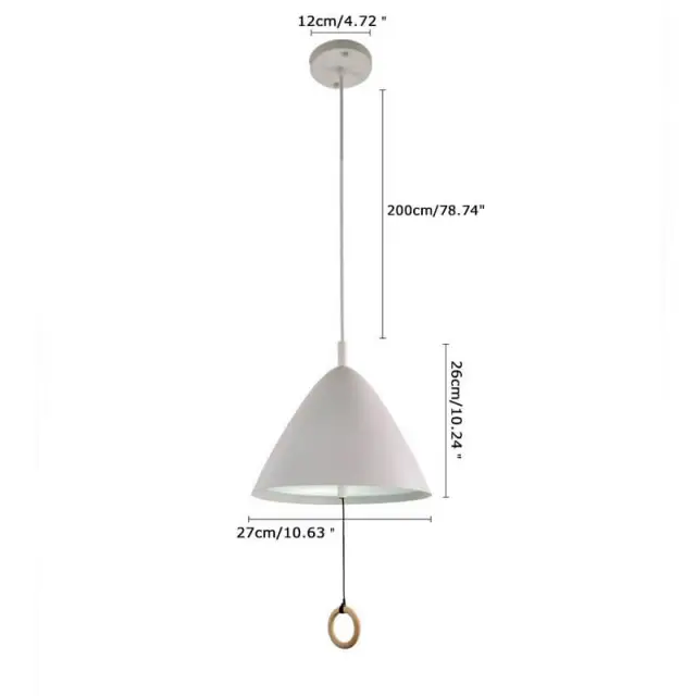 Craftsman Modern Style 1 Light Colorful Mini Pendant Light with Metal Cone Shade and Pull Switch for Kitchen/ Dining Room