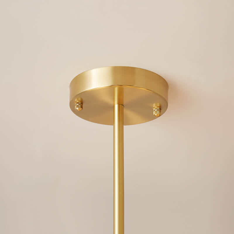 Mid-Century Modern Two-Tier Brass Sputnik Opal Globe Chandelier Light for Dining Room/Living Room