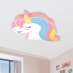 Rainbow Unicorn Horse Dimmable LED Ceiling Light Cool Kid's Lighting Gift