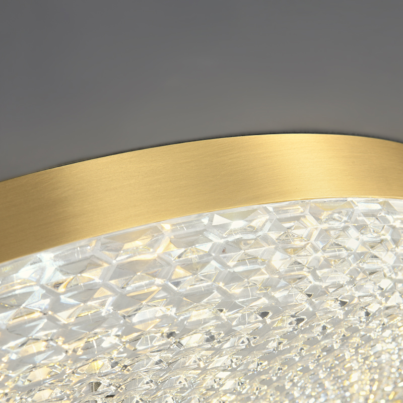 Modern Brass Copper & Metal & Acrylic LED Flush Mount Ceiling Light in Circle Round Shape for Bedroom Living Room