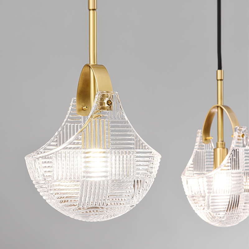Modern Cluster Pendant Lighting in Rectangle Canopy with Sector Glass Shade for Kitchen Island Dining Table