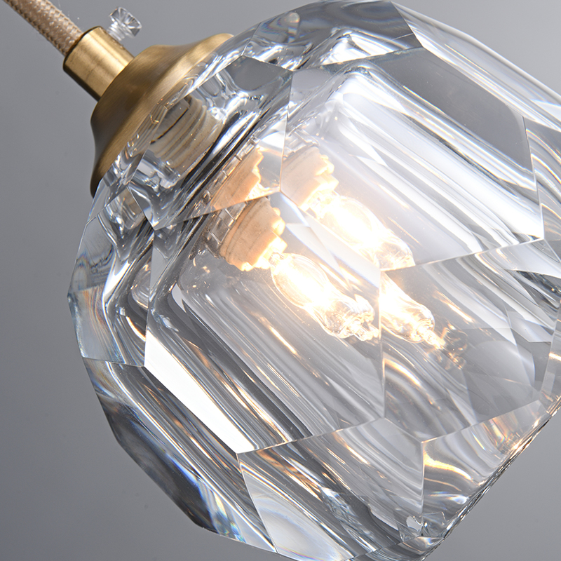 Glam Modern Crystal 1-Light Mini Brass Pendant Light for Bedroom/ Kitchen /Dining Room