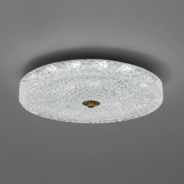 Modern Sparkle Glass LED Flush Mount Ceiling Light in Circle Round Shape for Living Room Bedroom