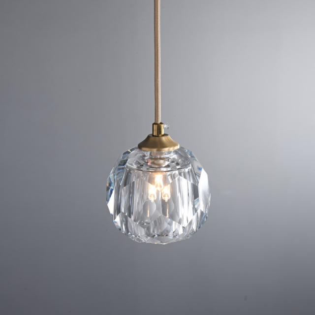 Glam Modern Crystal 1-Light Mini Brass Pendant Light for Bedroom/ Kitchen /Dining Room