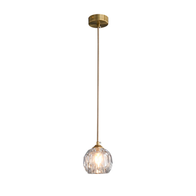 Glam Modern Crystal 1-Light Mini Brass Pendant Light for Bedroom/ Kitchen /Dining Room