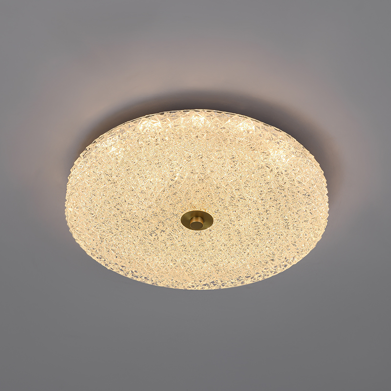 Modern Sparkle Glass LED Flush Mount Ceiling Light in Circle Round Shape for Living Room Bedroom