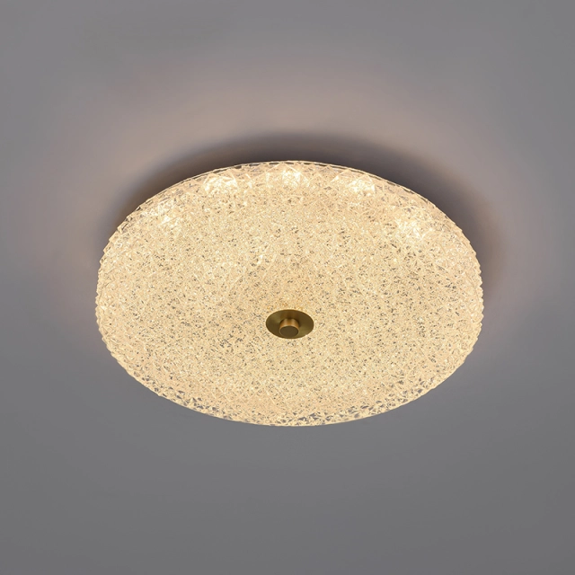 Modern Sparkle Glass LED Flush Mount Ceiling Light in Circle Round Shape for Living Room Bedroom