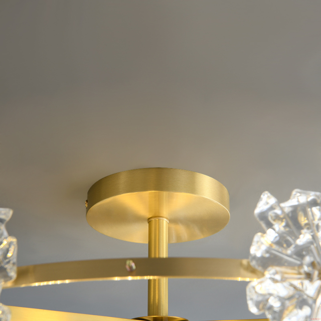 Glam Modern Sparkle Flush Mount Ceiling Light in Glass Circle Round Shape for Living Room Dining Room Bedroom