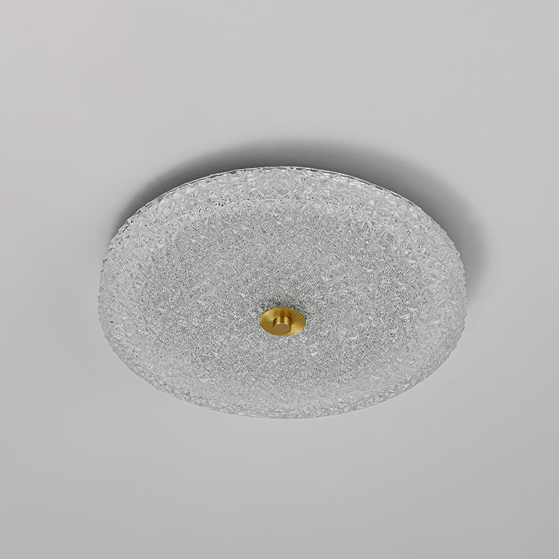 Modern Sparkle Glass LED Flush Mount Ceiling Light in Circle Round Shape for Living Room Bedroom