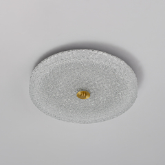 Modern Sparkle Glass LED Flush Mount Ceiling Light in Circle Round Shape for Living Room Bedroom