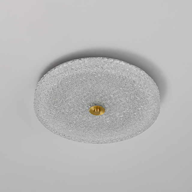 Modern Sparkle Glass LED Flush Mount Ceiling Light in Circle Round Shape for Living Room Bedroom