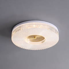 Modern White Round Acrylic Shade LED Flush Mount Ceiling Lights for Living Room Bedroom