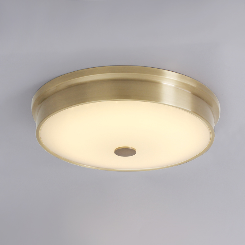 Modern Gold Round Glass Shade LED Flush Mount Ceiling Lights for Living Room Study Room