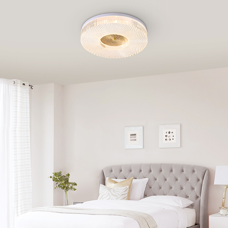 Modern White Round Acrylic Shade LED Flush Mount Ceiling Lights for Living Room Bedroom