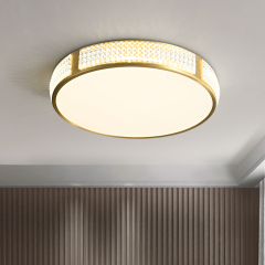 Modern Gold Round Acrylic Shade LED Flush Mount Ceiling Lights for Living Room Bedroom