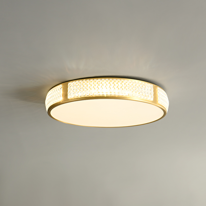 Modern Gold Round Acrylic Shade LED Flush Mount Ceiling Lights for Living Room Bedroom