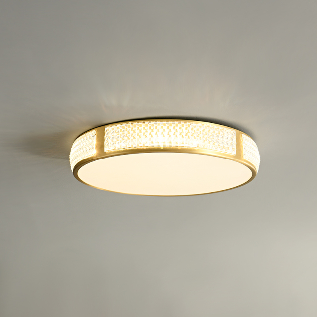 Modern Gold Round Acrylic Shade LED Flush Mount Ceiling Lights for Living Room Bedroom