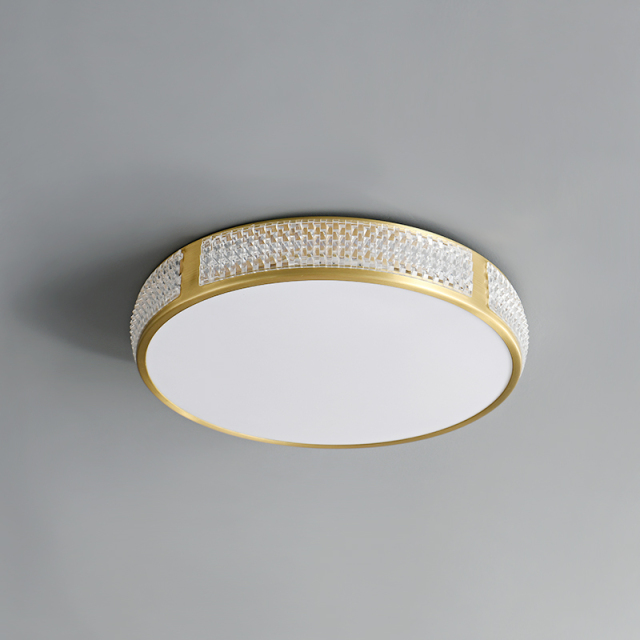 Modern Gold Round Acrylic Shade LED Flush Mount Ceiling Lights for Living Room Bedroom