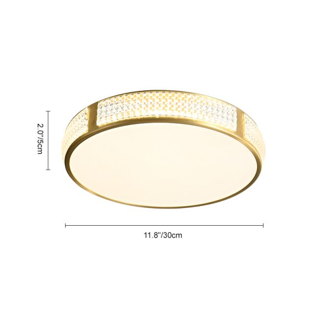 Modern Gold Round Acrylic Shade LED Flush Mount Ceiling Lights for Living Room Bedroom