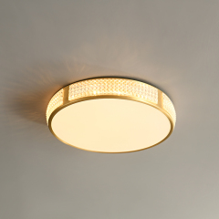 Modern Gold Round Acrylic Shade LED Flush Mount Ceiling Lights for Living Room Bedroom