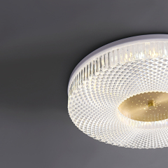 Modern White Round Acrylic Shade LED Flush Mount Ceiling Lights for Living Room Bedroom