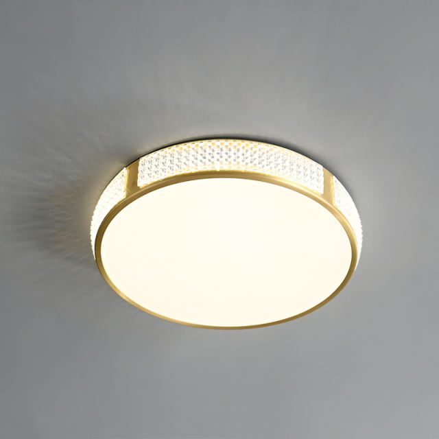 Modern Gold Round Acrylic Shade LED Flush Mount Ceiling Lights for Living Room Bedroom