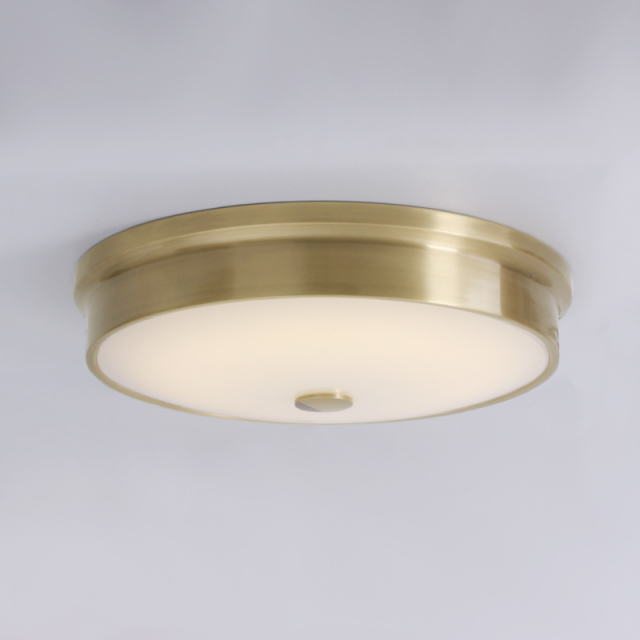 Modern Gold Round Glass Shade LED Flush Mount Ceiling Lights for Living Room Study Room