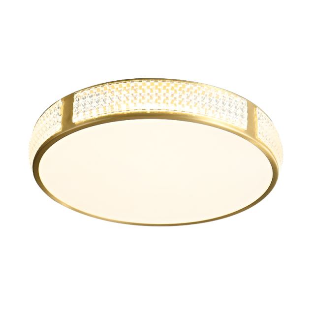 Modern Gold Round Acrylic Shade LED Flush Mount Ceiling Lights for Living Room Bedroom