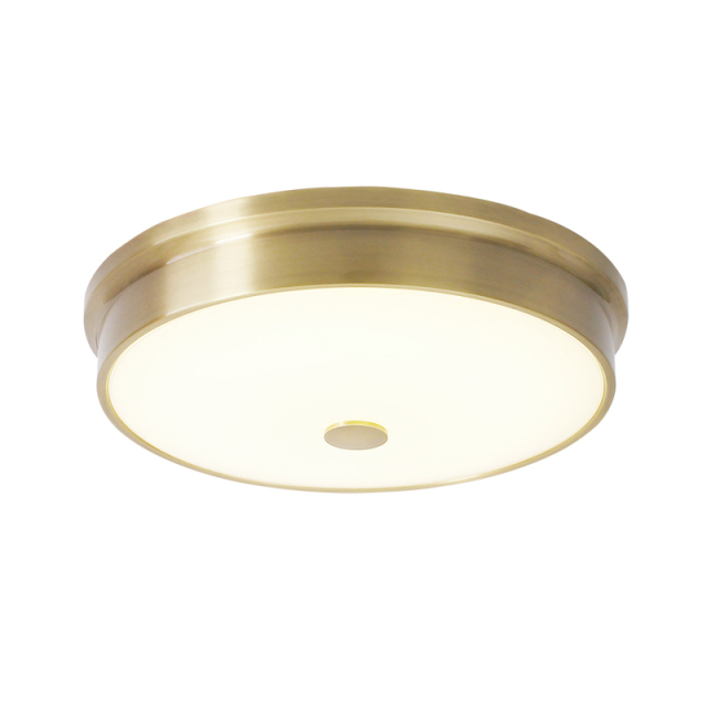 Modern Gold Round Glass Shade LED Flush Mount Ceiling Lights for Living Room Study Room